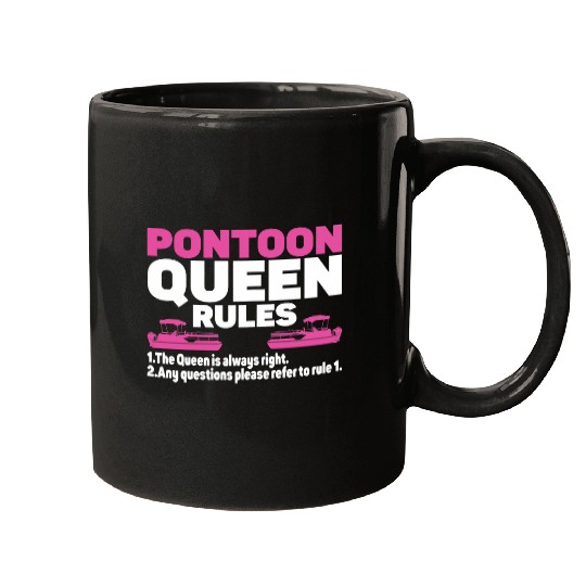 Pontoon Queen Pontooning Pontoon Boat Life Flatboat For Girl 3 Mugs
