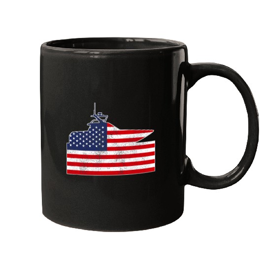 Boat USA American Flag Nautical 4th Of July Boaters Mugs