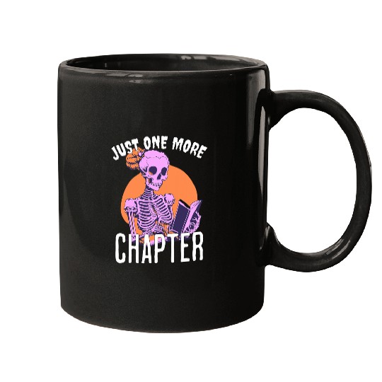 One More Chapter Skeletons Book Halloween Reading Teacher Mugs