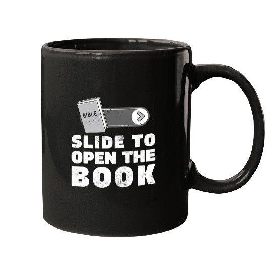 Slide To Open The Book Funny Saying Humorous Christian Mugs