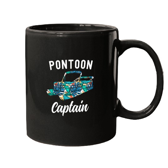 Pontoon Hawaiian Funny Pontoon Boat Captain Mugs