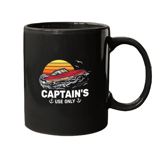 Boater Captains Use Only Motor Boating sunset for men Mugs