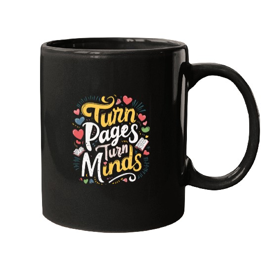 cool turn pages turn minds reading book lovers reader design Mugs