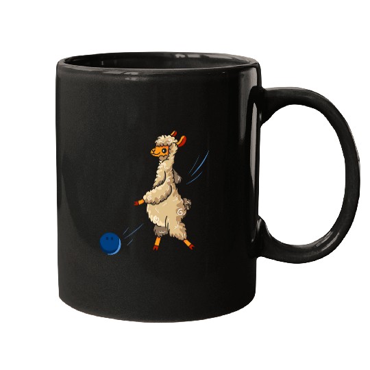 Bowling llama Funny Sport Bowler Alpaca Mugs