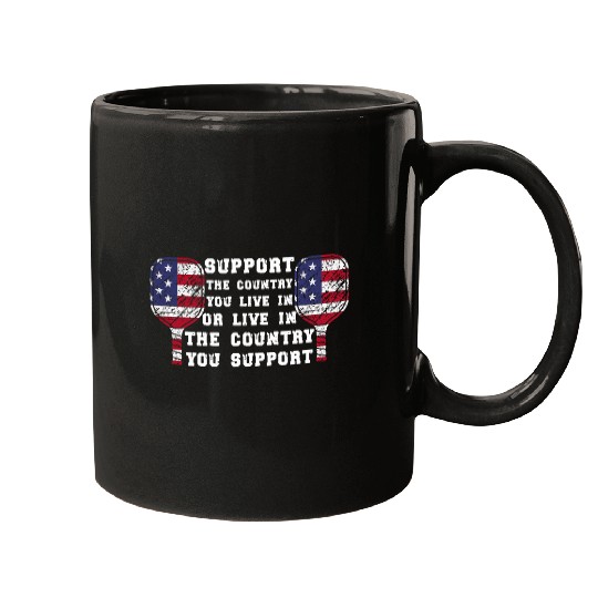 support country you live in usa 4th of july pickleball Mugs