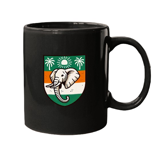 Ivory Coast Ivorian Elephant Flag Wear Mugs