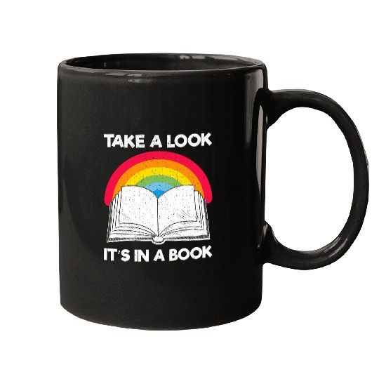 take a look its in a book rainbow reading design lgbt Mugs