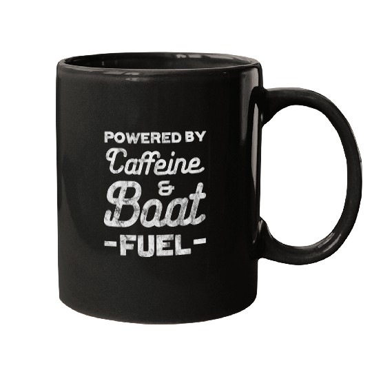 Boating Boat Captain Powered by caffeines Boat Fuel Grunge Mugs