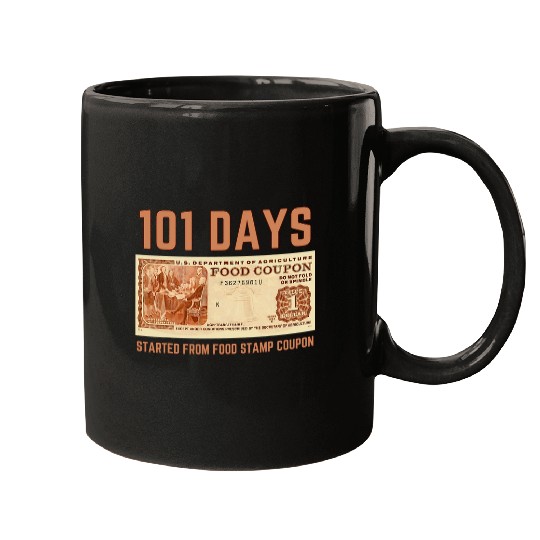 101 Days of School Food Stamp Coupon 100 Days Retro Mugs
