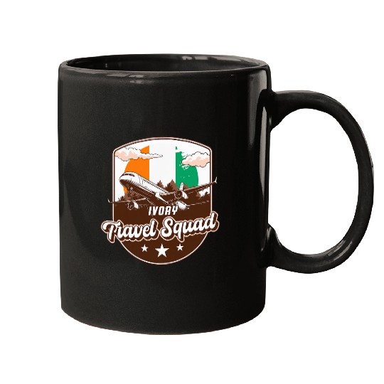Ivory Travel Squad Adventure Airplane Travel Ivory Coast Mugs