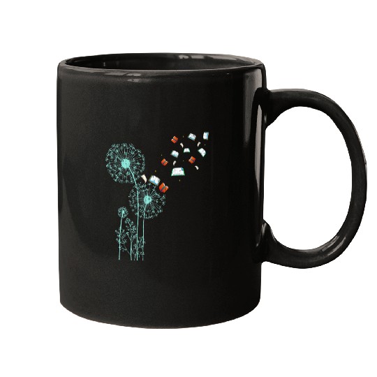 Book Reading Nerd Librarian Bookworm Dandelion Reading Mugs