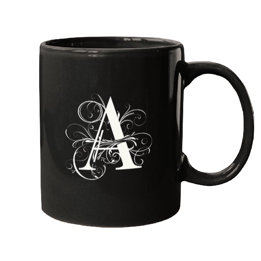 Graceful Flourish Monogram A Sophisticated Style Mugs