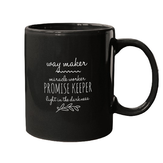 Way Maker Miracle Worker Promise Keeper Light Cross Jesus Mugs