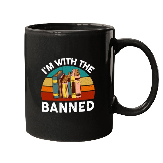 Teacher Reading Women Im With The Banned Funny Books Mugs