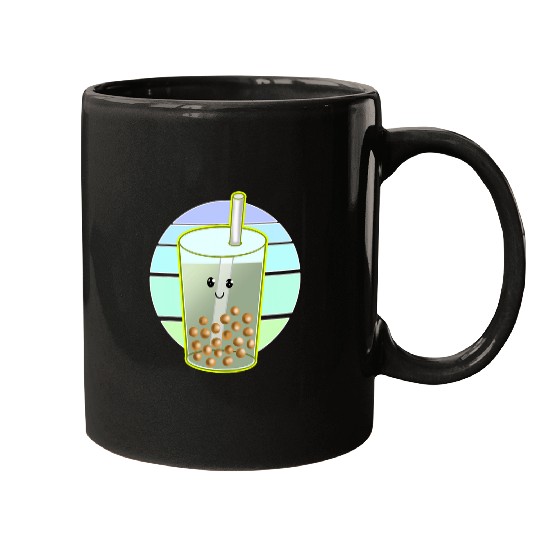 Bubble Tea Cartoon Drawing Mugs