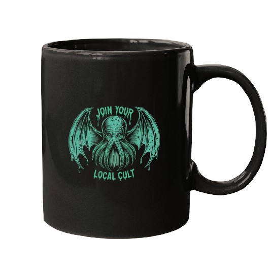 Cthulhu Join Your Local Cult Vaporwave Cosmic Horror Cthulhu 3 Mugs