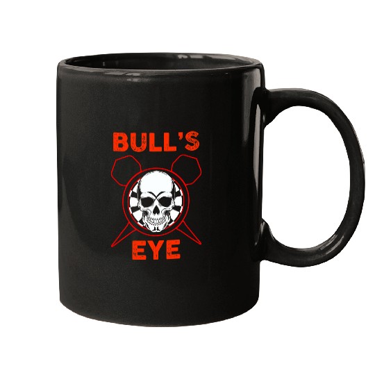 Bullseye Dartboard Skull Darts Player Dart Team Throwing Mugs
