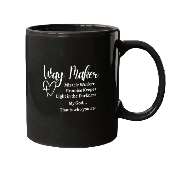 Way Maker Miracle Worker Promise Keeper Christian Jesus Mugs