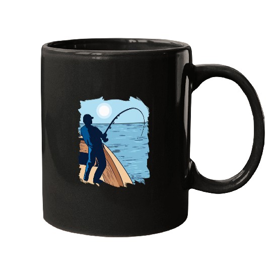 Deep Sea Fishing Fisher Boat Fisherman Mugs