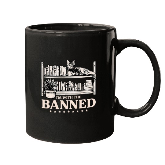 Im With The Banned Funny Book Fan Reader Read Books Mugs