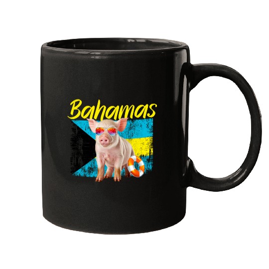 Bahamas Swimming Pig Summer Vacation Beach Souvenir Mugs