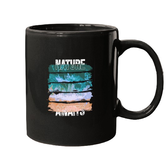 Beach Sand Sea Art Nature Awaits Mugs