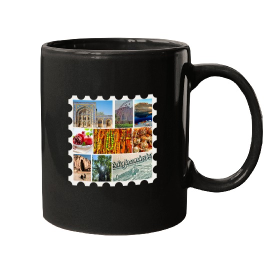 Afghanistan Stamp Collage Mugs