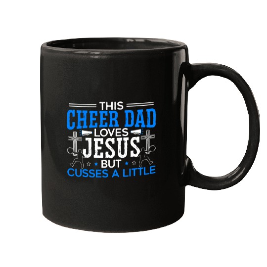 Mens Cheer Dad Loves Jesus Mugs