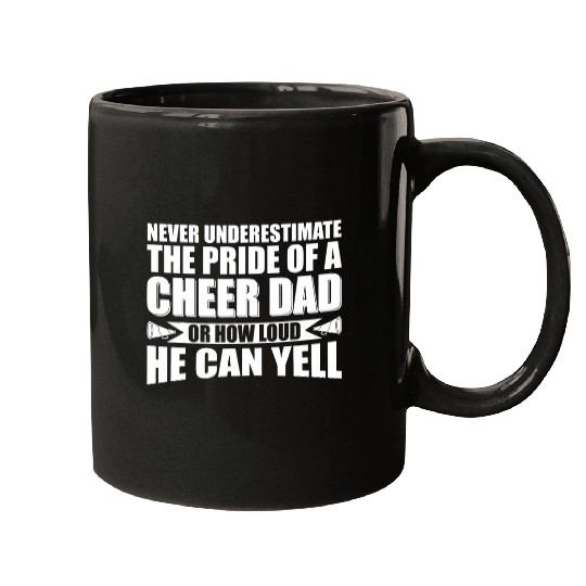 Mens Cheerleading Papa Fathers Day Funny Pride Of A Cheer Dad Mugs