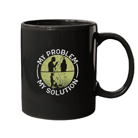 My Problem My Solution Pictogram Mom Lawn Mowing Landscaper Mugs