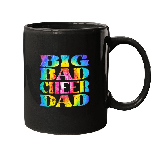 Mens Big Bad Cheer Dad Cheerleading Daddy Father s Day Tie Dye Mugs
