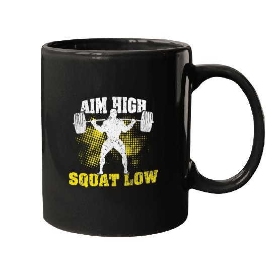 Aim High Squat Low Workout Fitness Exercise Gift Mugs
