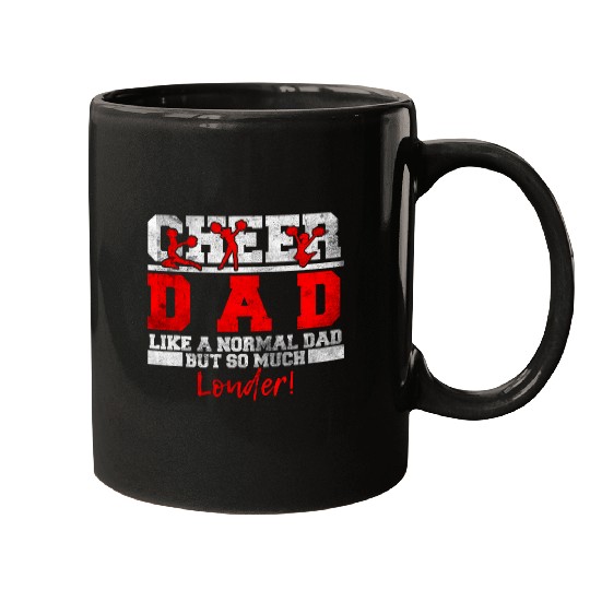 Mens Cheerleading Father Like Normal Dad But Louder Cheer Dad Mugs