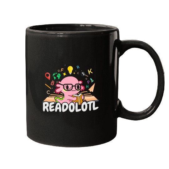 Readolotl Axolotls Bookworm Aquatic Animal Bibliophile Mugs