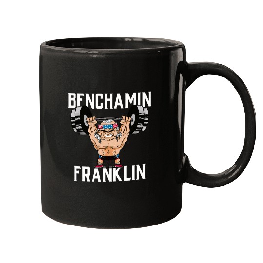 Bench Press Gift Men Benjamin Franklin Muscle Bodybuilding Mugs