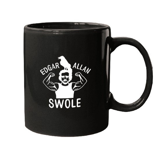 Mens Edgar Allan Poe Funny Weightlifting Powerlifting Deadsslifting Mugs