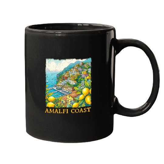 Amalfi Coast town Italy Trip Vacation Mediterranean Sea Mugs