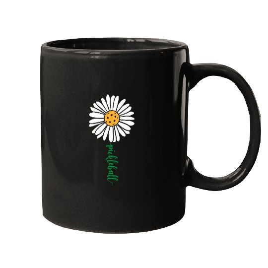 Pickleball Daisy Flower Mugs