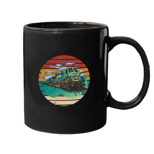Locomotive I Love Trains Railroad Conductor Rail Train Mugs