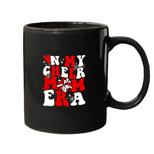 In My Cheer Mom Era Retro Cheerleading Football Mom Life Mugs