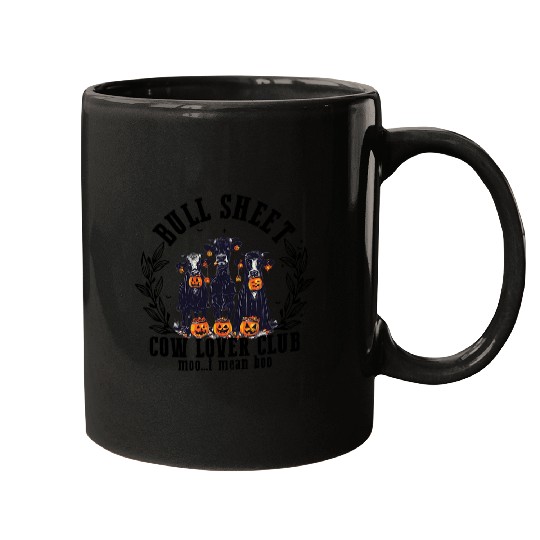 Bull Sheet Cow Lover Club Funny Pumpkins Halloween 2 Mugs
