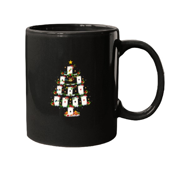 Pokers Game Lover xmasss Lighting Pokers Christmas Tree Mugs