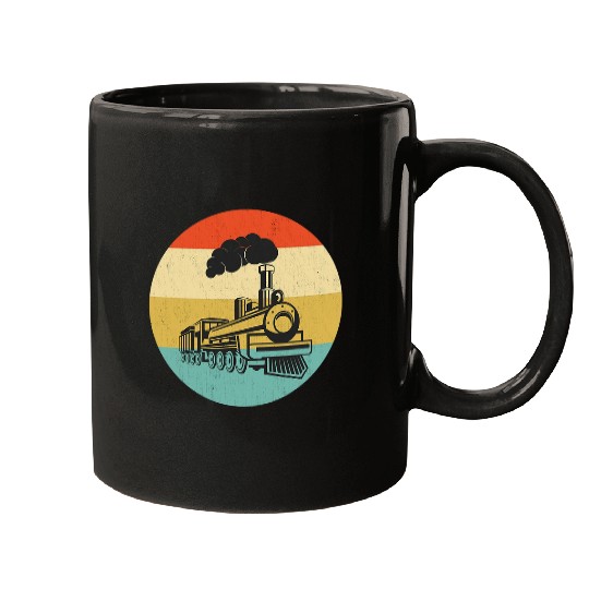 Locomotive Silhouette Retro vintagess Train Driver Mugs