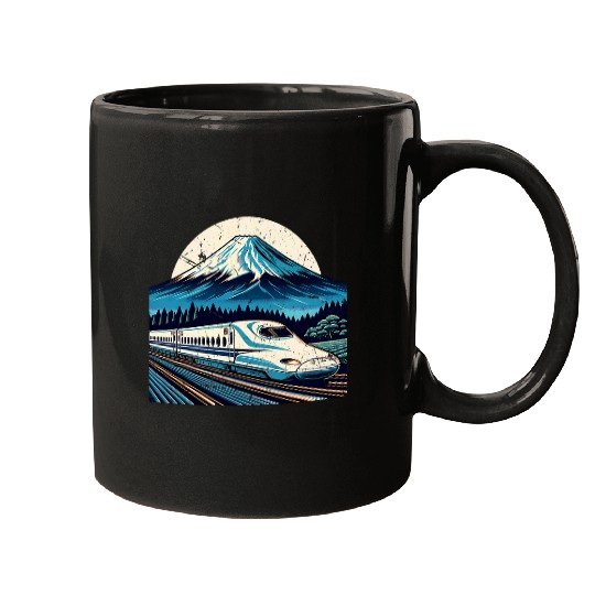 Bullet Train Mount Fuji Japanese Souvenir HighSpeed Rail Mugs