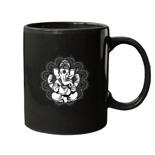 Lord Ganesha Yoga Meditation Gift for Men Mugs