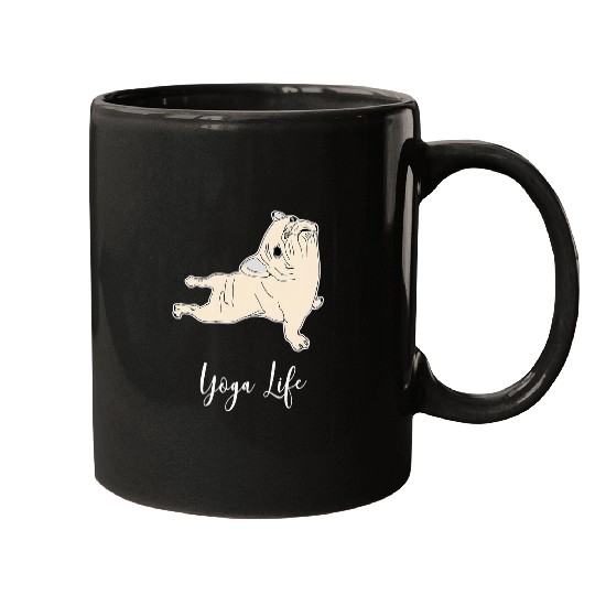 Pug Yoga Funny Humor Joke Tees Mugs