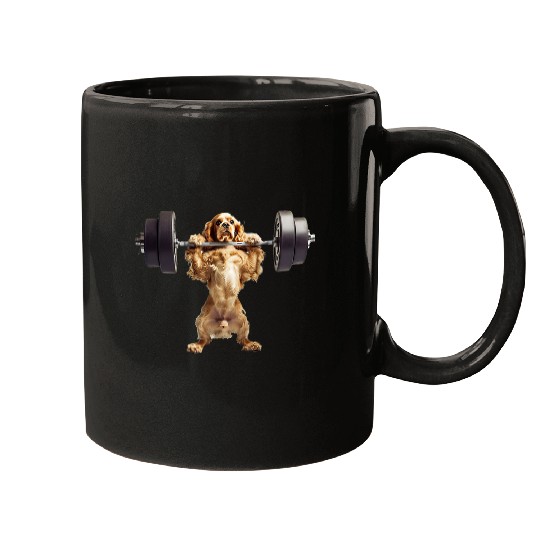 Pumping Weight Lifting Funny Cocker Spaniel 1 Mugs