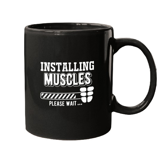 Installing Muscles Sixpack Funny Fitness Progress Mugs