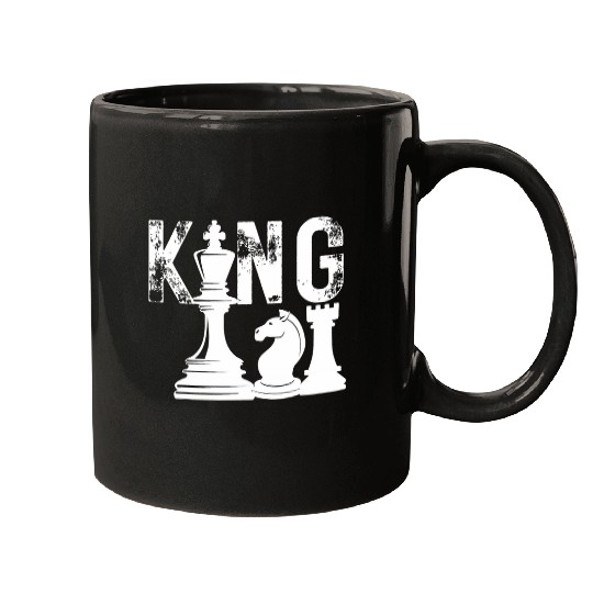 vintagess Chess Player Retro Sunset Design King Chess Club men Mugs