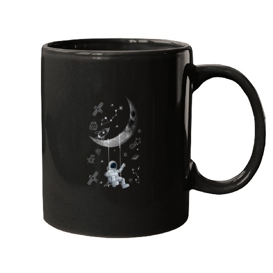 Moon Swing Astronaut Stars Funny Outer Space Mugs
